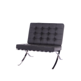 Premium Black Leather Barcelona Chair & Ottoman Set by Mies van der Rohe - Replica - Interior Furnishes